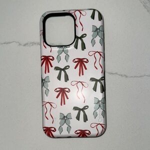 Stylish Red and Green Bow Phone Case